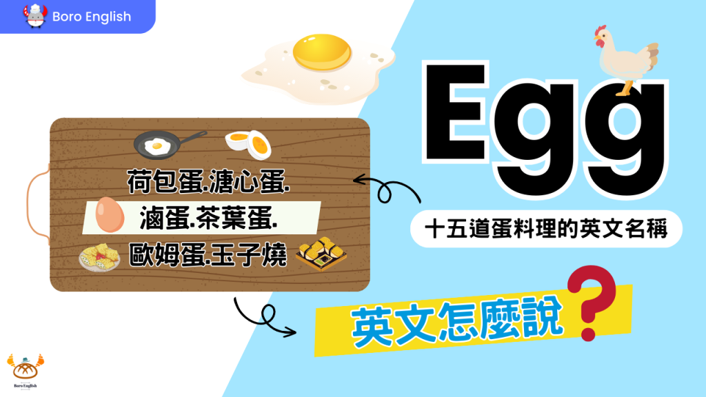 Egg 15道蛋料理的英文名稱