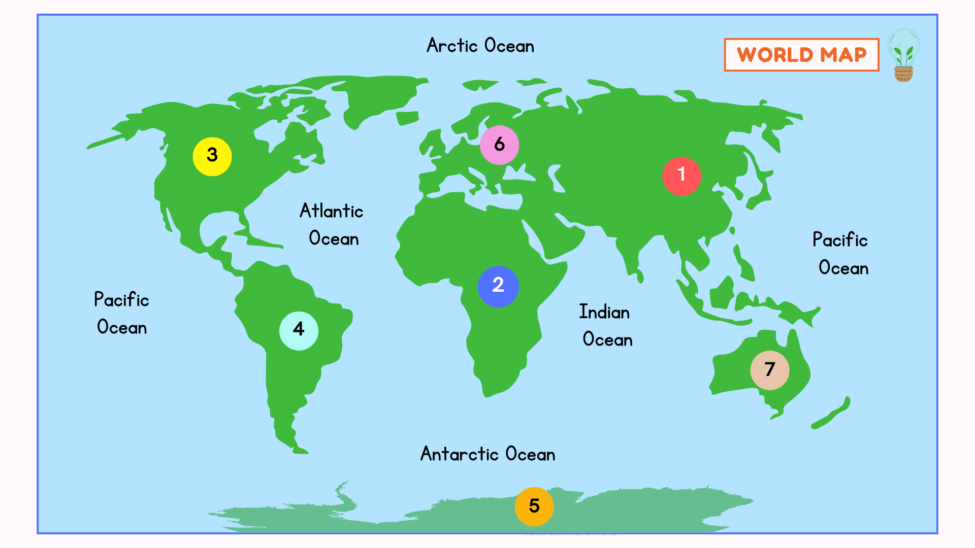 世界陸地&海洋分布 Continents & Oceans of the World | Boro English